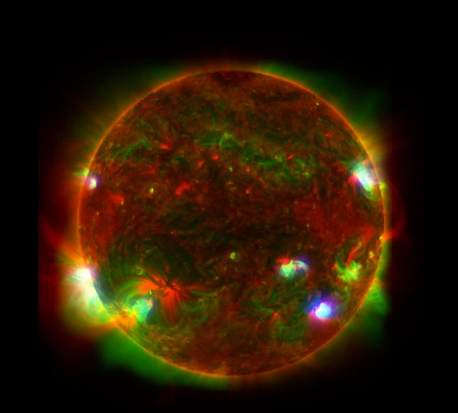 Three-Telescope View of the Sun: NASA image